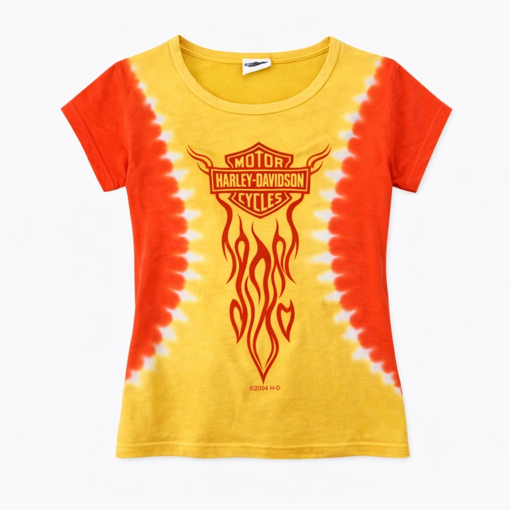 Harley-Davidson Tie Dye Graphic Tee 2004 Rossiter’s Sarasota Florida Women’s S/M - Picture 1 of 11
